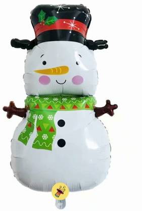 Atpata Funky Printed Happy Snowman Foil Balloons for Christmas Decoration Balloon