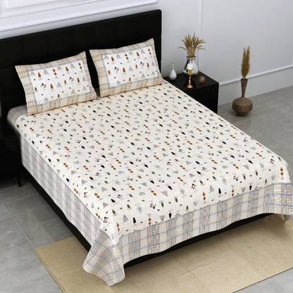 Trendy Threads 144 TC Cotton King Animal Flat Bedsheet