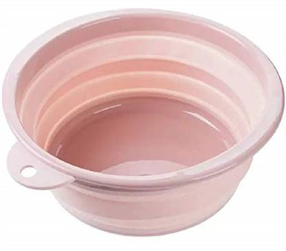 Kaira Enterprises Foldable Tub for Bathroom - Collapsible Silicon Round Plastic TUB-4 ltr 10 L Silicone, Plastic Bucket
