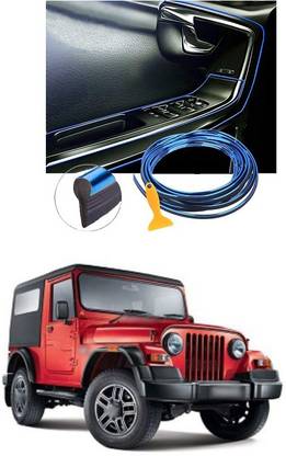 XZRTZ Car Interior Moulding Trim Electroplating Color Film Car Interior Exterior Decoration Moulding Trim Strip line Door Gap Edge Moulding Trim 16.4ft (Blue) C112 Matte, Glossy, Chrome Mahindra Thar Rear Garnish