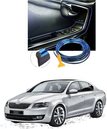XZRTZ Car Interior Moulding Trim Electroplating Color Film Car Interior Exterior Decoration Moulding Trim Strip line Door Gap Edge Moulding Trim 16.4ft (Blue) C203 Matte, Glossy, Chrome Skoda Octavia Rear Garnish