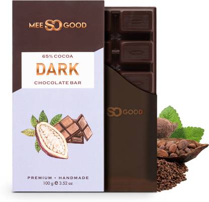 MeeSoGood Dark Chocolate Bar with 65% Cocoa - Zero Chemical - Contains Premium Quality High Cocoa Granules, 100 gm Bars