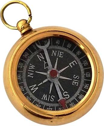 Shoptreed Antique Brass Round Pocket Compass Compass