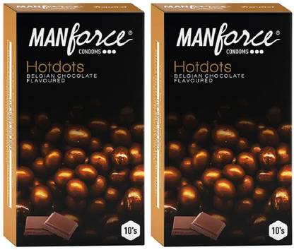 MANFORCE HOT DOT CONDOM CHOCLATE FLAVOUR PACK OF 2 (2X10) Condom