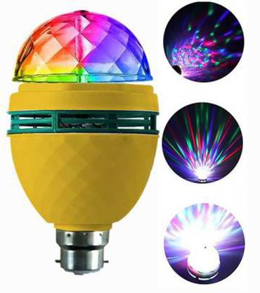 MOOZMOB UPGRADED VERSION (5 Watt) RGB Disco Bulb Rotating Disco Bulb Dj Bulb Party Bulbs Colored Strobe Light Bulb Multi Crystal Stage Lights Bulb for Bedroom Hall Disco Dancing Stage Birthday Party Club Bar for Indoor Parties Single Disco Ball
