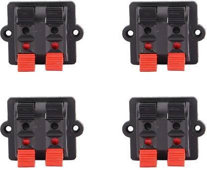 KL-TECH 4 Way 2 Row Spring Speaker/Amplifier Terminals Socket Push Release Connector (Pack of 4) 6 Amp 4 Pin Socket 6 A Four Pin Socket