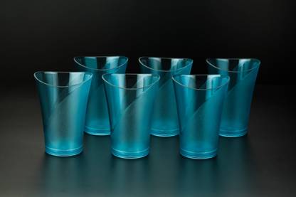 Sentricus (Pack of 6) Plastic Water Juice Drinking Set Of 6 (Sky Blue,Plastic) Glass Set Water/Juice Glass