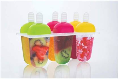 ट्रू टेक Ice Cream Candy Kulfi Maker Popsicle Mould Multicolor Plastic Ice Cube Tray (Pack of 6) Multicolor Plastic Ice Cube Tray बहुरंगी प्लास्टिक आइस क्यूब ट्रे