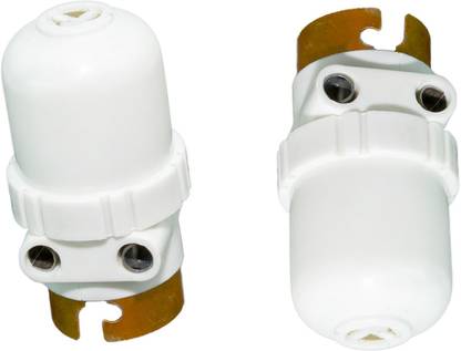 Ovicart Electric Bulb Hanging Lamp Holder B22D with 2 pin Side Way Socket for Home & Office use Pack of 2 Plastic Light Socket