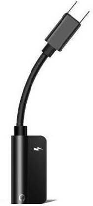 SANNO WORLD Black Type C 2-In1 3.5mm Audio + Type C Charging Mobile Phone Audio Adapter Phone Converter