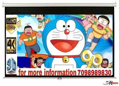 Moiz Imported Universal Wall Type Projector Screen , 84 Inches Diagonal, 6 Ft x 4 Ft, Supports Full HD 1080 P, UHD, 3D & 4K, 4:03 Aspect Ratio Projector Screen (Width 182 cm x 121 cm Height)