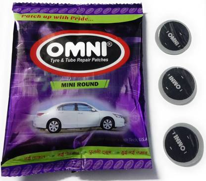 SEAHORSE POLYMERS Omni Puncture Repair Patches (Mini Round 50 Pcs) Tube Puncture Repair Patches/Instant Repair Needs No Heat Tubed Tyre Puncture Repair Kit