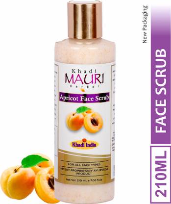 Khadi Mauri Apricot Face Scrub - Dead Skin Remover & Revitalises Skin Health - 210 ml Scrub