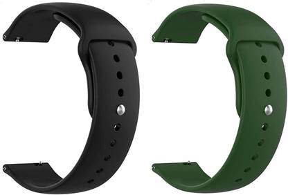 Viraan Combo Pack of 2 Soft Silicon Watch Strap 20mm Wristband Compatible for Galaxy Watch Active, Active 2 40mm, 42mm, Galaxy Watch 42 mm, Samsung Gear Sport, Fossil Q Gazer. Smart Watch Strap