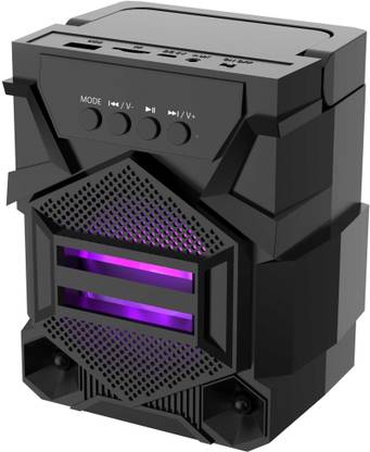 Worricow Hot Selling Portable Wireless Bluetooth speaker with, RGB colourful LED light, Extra Bass, AUX, TF card Support 3 W Bluetooth Speaker