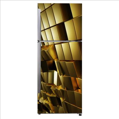 Crown Decals 60 cm Decorative gold 3d cubes with dark shade Self Adhesive Sticker
