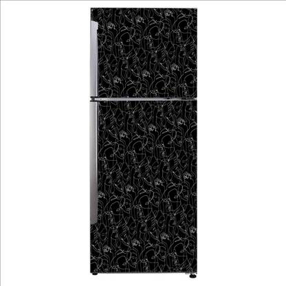 Shree Decor 60 cm Decorative visual arts black and white design grey motif Extra Large Fridge Sticker Self Adhesive Sticker