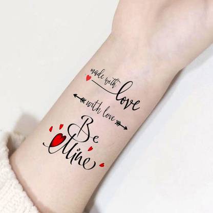 komstec Best Love Quotes Temporary Tattoo Stickers For Male And Female Fake Tattoo
