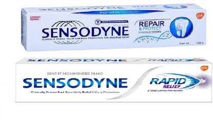 SENSODYNE Repair & Protect 100 g (Pack Of 1) Rapid Relief 80 g(Pack Of 1) Toothpaste