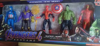 Avengers Hero Toys Set - Thornos, Ironman, Hulk, Spiderman, Captain America - 5 Action Hero Collection ( Multicolor)