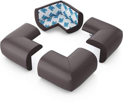 Dhvsam Corner Protector Baby Proof | Corner Guard Child Safety for Babies, Toddles, Kids | Foam Corner Covers for Furniture, Table, Desk | 4 Pcs (Brown)