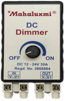MAHALUXMI LED Brightness Controller Dimmer DC 12Volt Dc 24Volt 30 AMP 360 Watt 720 Watt For LED Strip, Ribbon Light, LED Module Brightness Controller DC Dimmer (BLACK) 30 A Rotary Dimmer
