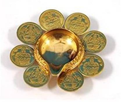 SARADHA Saradha metals Brass Lakshmi kubera vilakku - Kubera Vilakku for Pooja - Kuber deep Brass Table Diya