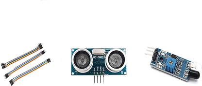 TRUSTECH HC-SR04 Ultrasonic Sensor Distance Module + IR Proximity Sensor for Obstacle Sensing and Line Follower Robots + Jumper Wires Male to Male, Male to Female, Female to Female wires (10+10+10) Electronic Components Electronic Hobby Kit