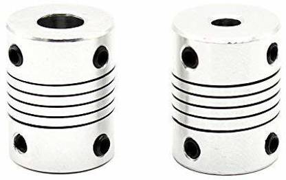TRUSTECH Flexible Coupling Stepper Motor (5x8x25 mm, Silver) - Pack of 2 - 3D Printer Part Electronic Components Electronic Hobby Kit