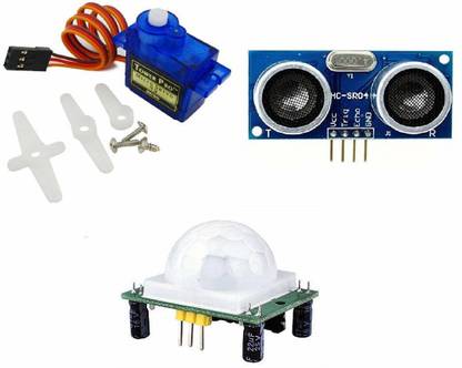 TRUSTECH SG90 Servo Motor, PIR Sensor and Ultrasonic Sensor | Robotics Project compatible with Arduino Electronic Components Electronic Hobby Kit