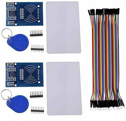 TRUSTECH RFID RC522 Module IC Card Reader Read RF Proximity Sensor, with S50 Blank Card, with Key Ring, for Arduino Raspberry Pi Nano NodeMCU (Pack of 2) Electronic Components Electronic Hobby Kit