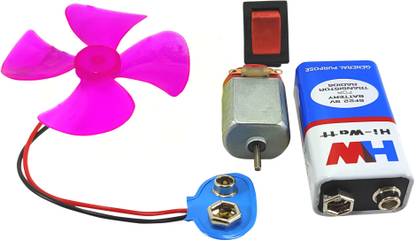Sky Project Combo Kit For Dc motor,Battery With Clip,On-Off Switch , wing thick fan, Set Of, DIY Science Kit School Project Kit Electronic Hobby Kit items Electronic Components Electronic Hobby Kit