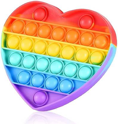 MSN Push pop Fidget Toy for Boys & Girls (Rainbow, Heart)