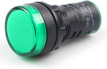 jivith TNI CONTROLS 22.5mm 230V AC 20mA Energy Saving LED Indicators Mounting Hole Size 22.5mm for Control Panel Pack of 1 Pcs (GREEN)