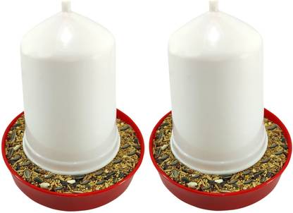 Skystar Birds Aviary Chicken food and water feeder durable plastic (500ml pack of 2) Plastic Pet Bowl & Bottle