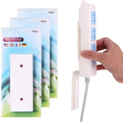 Dhvsam Power Strip Fixator Self Adhesive Power Strip Fixator Socket Holder Mount Punch-Free Wall-Mounted Desktop Socket Fixer Organizer.(3 Pcs) Microfibre Wall Shelf