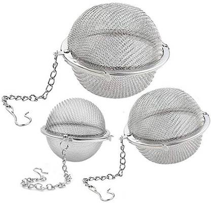 YANCI Stainless Steel Tea Ball Strainer Mesh Infuser Filter with Chain Hook (Mix) Tea Strainer
