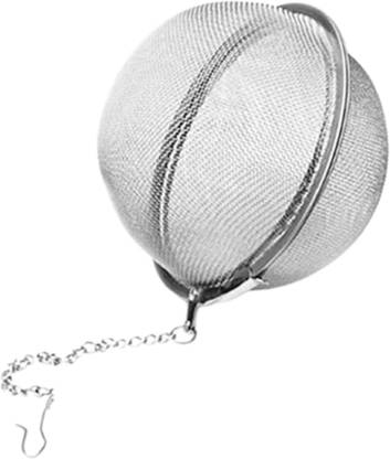 HEXONIQ Stainless Steel Tea Ball Strainer Mesh Infuser Filter Reusable Spice Filter Ball Herbs Infuser with Extended Chain Hook for Loose Leaf Tea and Spices Seasoning (Large) Tea Strainer