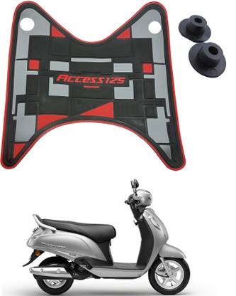 Znee Smart ZS-AB3 Premium Quality Scooter Foot Mat Floor Mat for Suzuki Access 125 New (Red, Grey & Black) Suzuki Access 125 Two Wheeler Mat