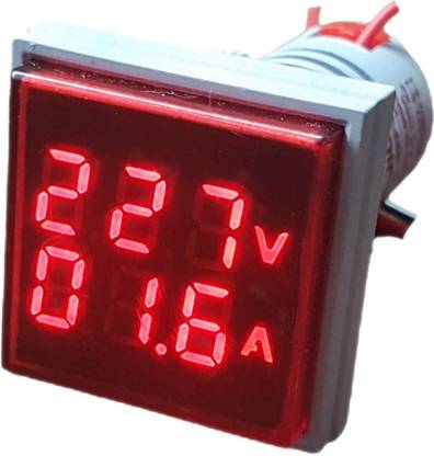 GORANG&CO. VOLT & AMPERE METER (RED) 60-500 V & 0-100 A INDICATOR(SQUARE) VOLT METER WITH AMPERE METER Voltmeter (Digital) Voltmeter