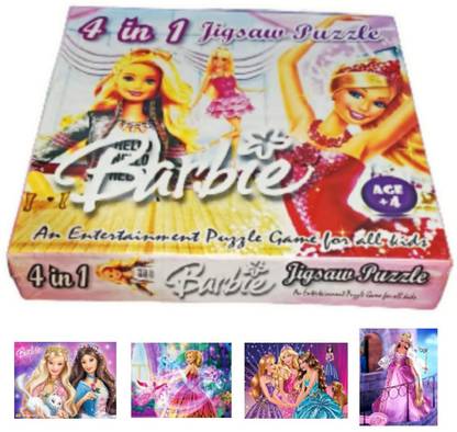 Kidzjoy 4 in 1 BARBIE JIGSAW PUZZLE SET / Fully Entertainment Games for all Kids