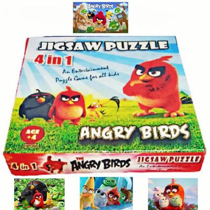 Kidzjoy 4 in 1 ANGRY BIRD JIGSAW PUZZLE SET / Fully Entertainment Games for all Kids
