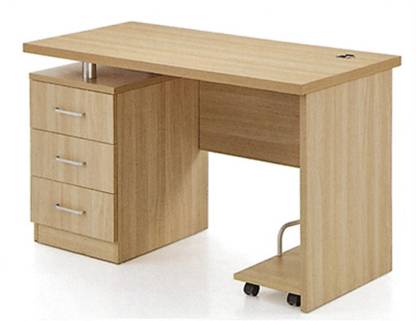 Lakdi Computer Table with 18 mm thick modesty and cpu trolley - 4 Ft x 2.5 Ft Solid Wood Computer Desk