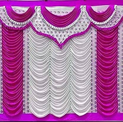 Ayushkacrafts Pink and White sidewall Parda for Decoration