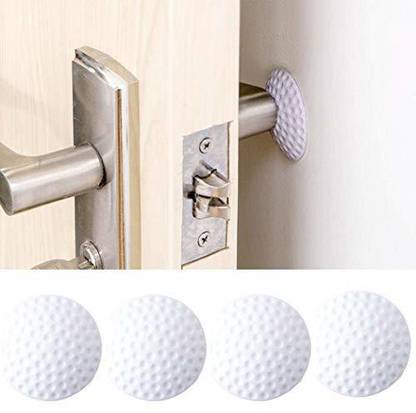 Tilak self adhasive Rubber Door Knob Wall Protector "Pack of 4" Wall Mounted Door Stopper