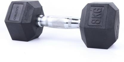 KOBO HOME GYM EXERCISE 8 KG X 2 (Total 16 KG) CARDIO AEROBIC FITNESS GRIPPY HEX RUBBER Fixed Weight Dumbbell