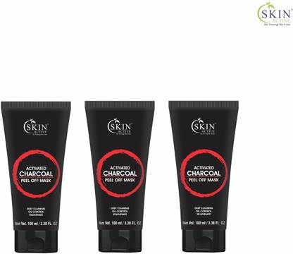 Skin Active Activated Charcoal Peel Off Mask remove blackheads & whiteheads|Oil Control|Rejuvenate|Deep skin purifying cleansing - 100ml (Pack of 3)