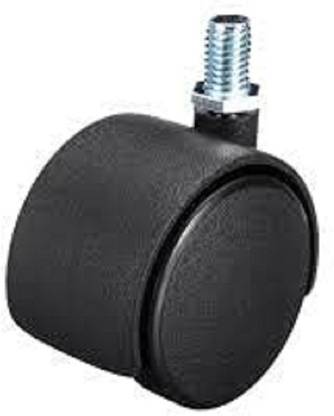 TM&W -Chair Twin Castor Wheels Threaded Set of 5 pcs for revolving Chairs and Other revolving Products. 100% Nylon ABS Material Assurance. Fixed Furniture Caster