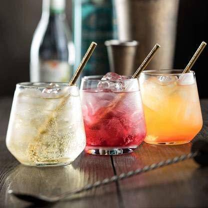 T R Creation (Pack of 6) Whiskey glasses for drinking whiskey, water Glass Set extra slim (370 ml, Glass) Glass Whisky Glass