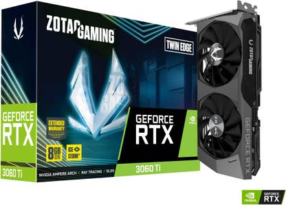 ZOTAC RTX 3060 Ti Twin Edge LHR GDDR6 8 GB NVIDIA Chipset 256 bit 1665 MHz Graphics Card